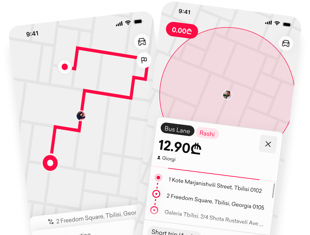 driver app screens